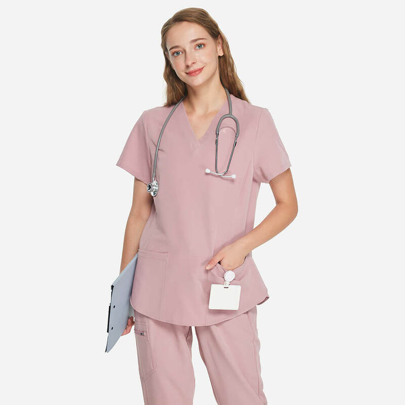 Uniformi World Set da lavoro infermieristico da donna-Slim Fit, Top antirughe e pantaloni da jogging Yoga abbigliamento da lavoro Set di scrub a 7 tasche