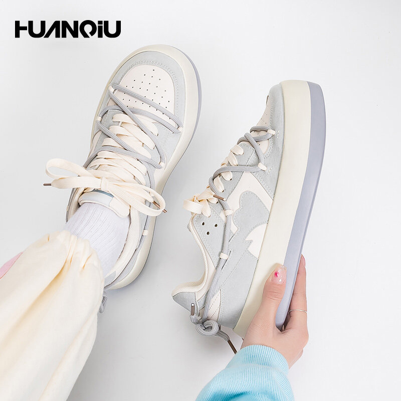 Женские кроссовки HUANQIU, новые весенние женские кроссовки, трендовые маленькие белые универсальные повседневные кроссовки для бега, женская...