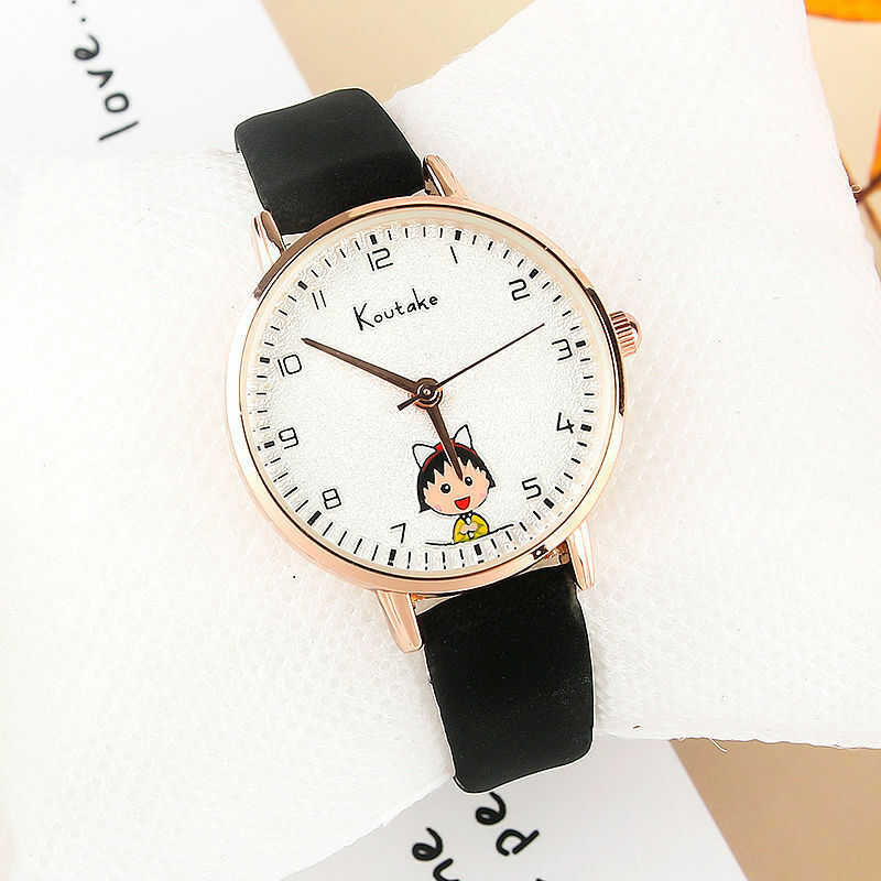 Reloj electrónico de Anime japonés para niños, pulsera deportiva de cuero rosa de cuarzo, con dibujos animados, resistente al agua