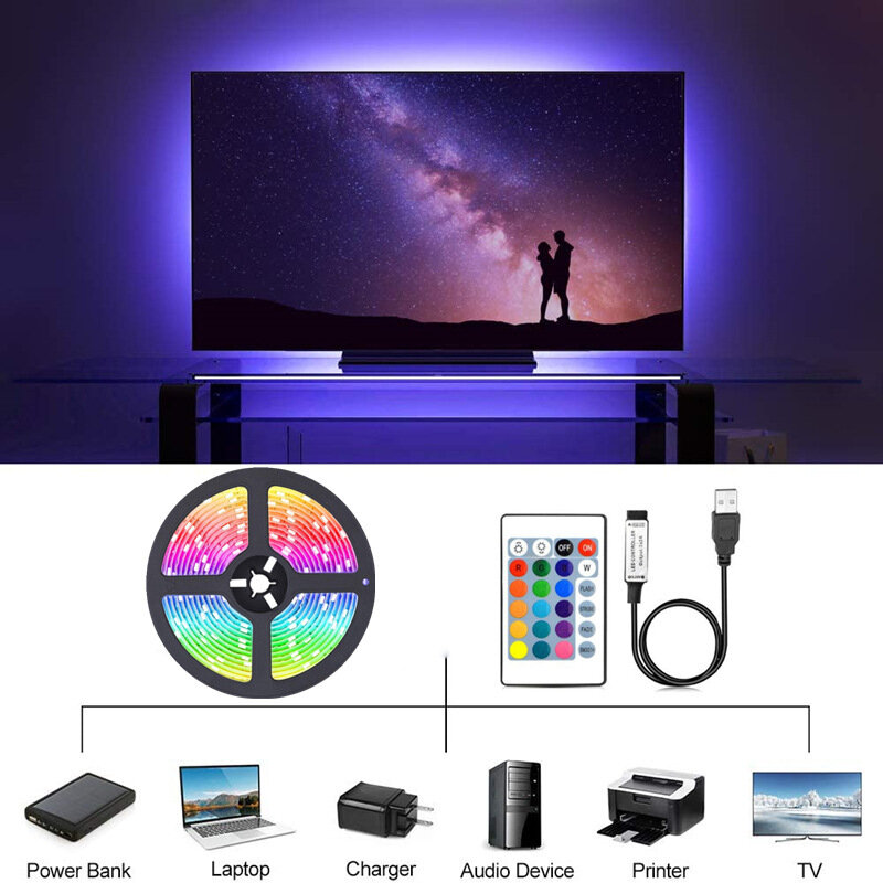2022 LED Streifen Licht Streifen Band RGB Patch 5VLED TV Zimmer Dekoration Atmosphäre Licht USB Hintergrundbeleuchtung Diode Licht Streifen neon Licht
