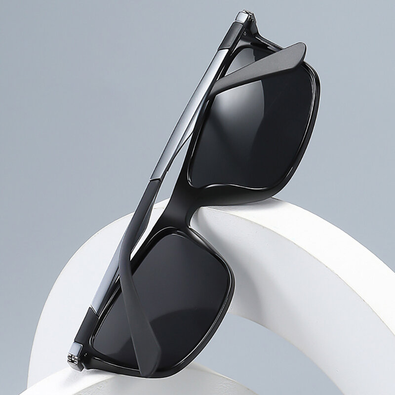 Gafas de sol polarizadas clásicas para hombre y mujer, lentes de sol cuadradas con protección UV400, de alta calidad para pesca, color negro mate