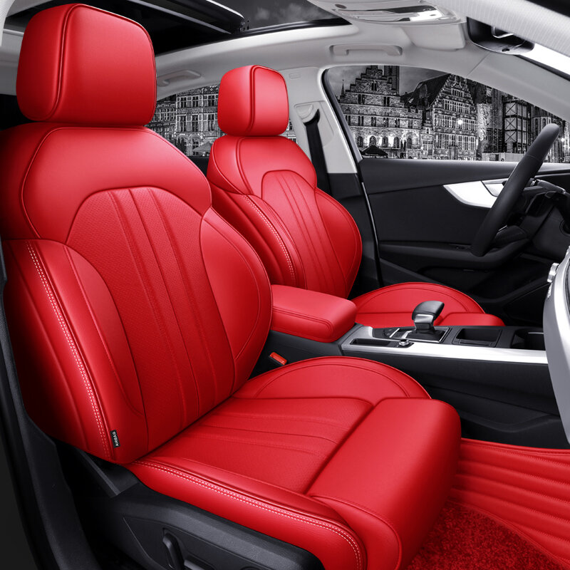 Custom Fit Autozubehör Sitzbezüge Komplett set Mittel perforiertes Echt leder speziell für Audi A4 A6 A3 Q5 Q7 TT A7 Q3