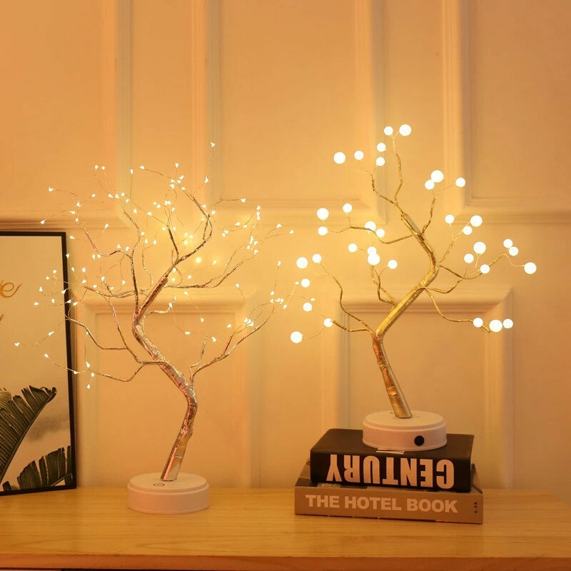 Lámpara de rama de flor Artificial para Navidad, luces Led de noche de hadas, decoraciones navideñas para el hogar, boda, Año Nuevo, vacaciones