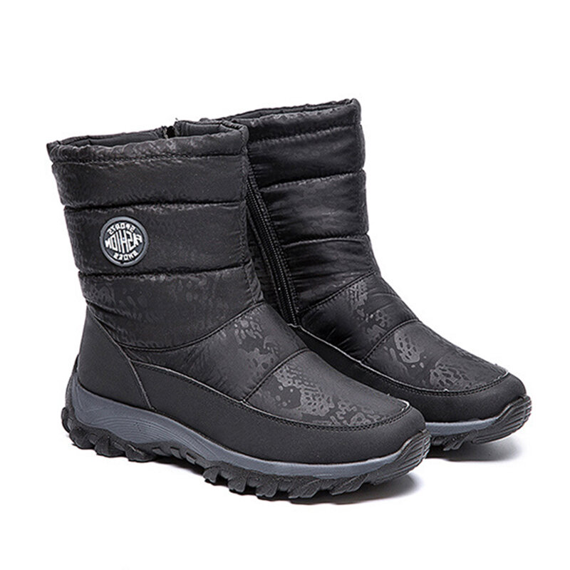 Botas de nieve impermeables para Mujer, zapatos cómodos con cremallera, planos e informales, para invierno