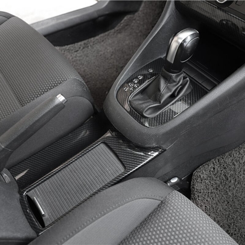 Carbon Fiber Car Central Control Water Cup Holder Cover Panel Trim for Golf 6 MK6 2008-2012-boom