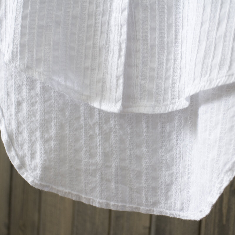 100% coton Womem blanc chemises 2020 été nouveau col en v décontracté à manches longues bureau dame blanc dessus de chemise qualité supérieure