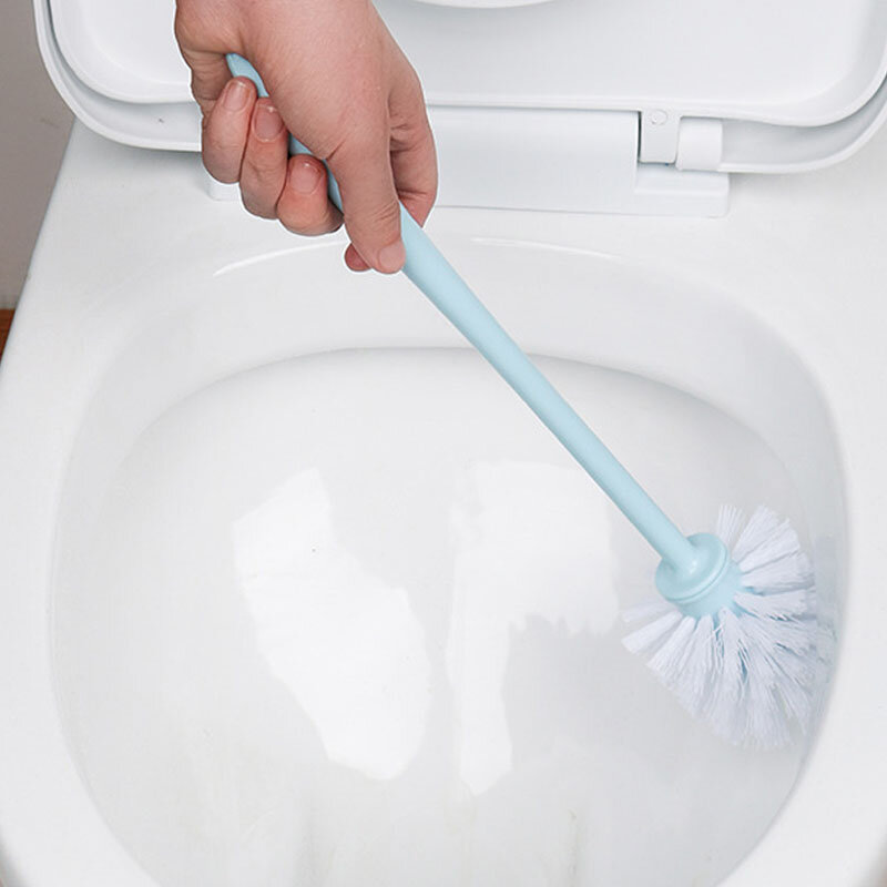 White Plastic Toilet Brush Floor Standing Holder Leak Proof Storage Rack Floor Scrubber WC Cleaner Household Bathroom Products