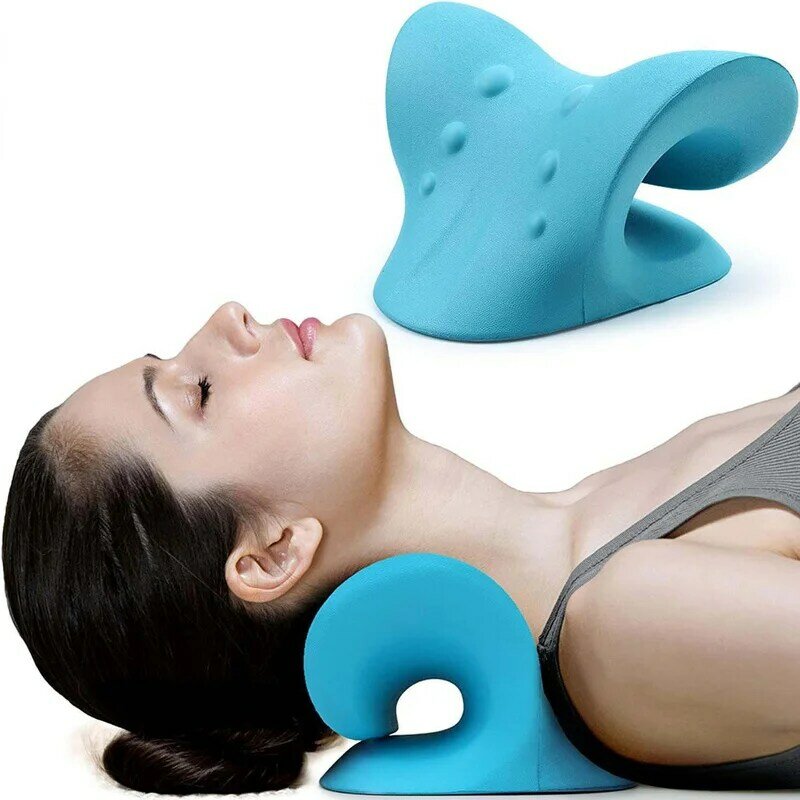 Pescoço nuvem massagem travesseiro pescoço ombro cervical quiropraxia tração dispositivo massagem travesseiro para alívio da dor corpo pescoço massageador