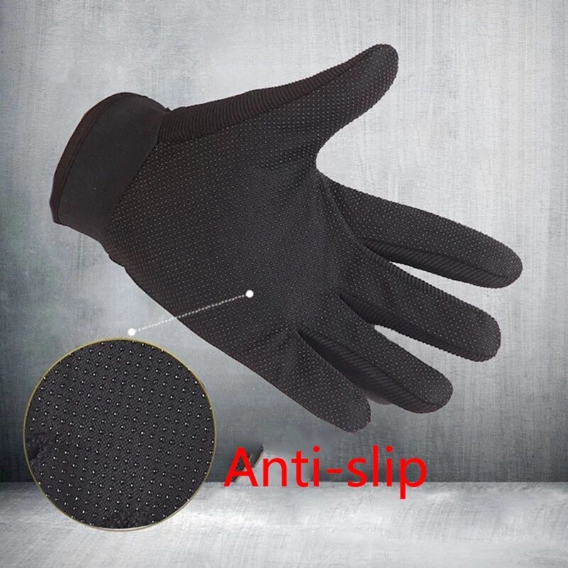 Mens Lightweight Summer Breathable Tactical Gloves Ice Silk Riding Non-slip Wearable Full Finger and Half Finger Gloves