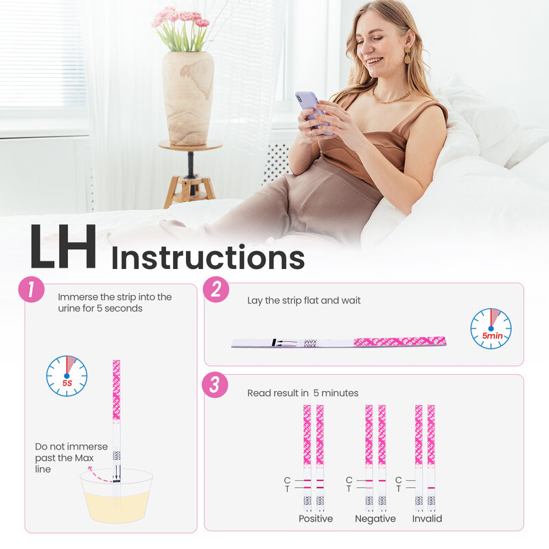 Femometer 50+20 Pcs/Set LH Test Strips Combo Kit Ovulaittion Paper For Women Over 99% Accuracy Sensitive Fertility Predictor