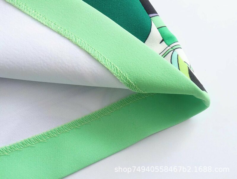 Falda corta con estampado verde para mujer, minifalda Retro de cintura alta para playa, moda urbana, 2022