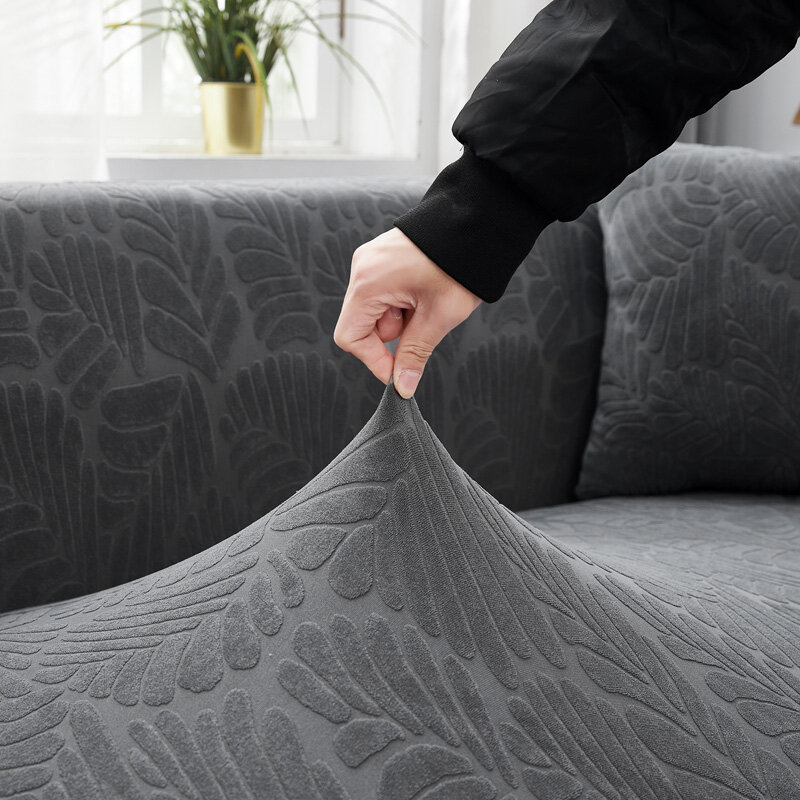 Jacquard Sofa Covers for Living Room Solid Sectional Elastic Couch Cover Home Decor Fundas Slipover Furniture Decorative L Shape
