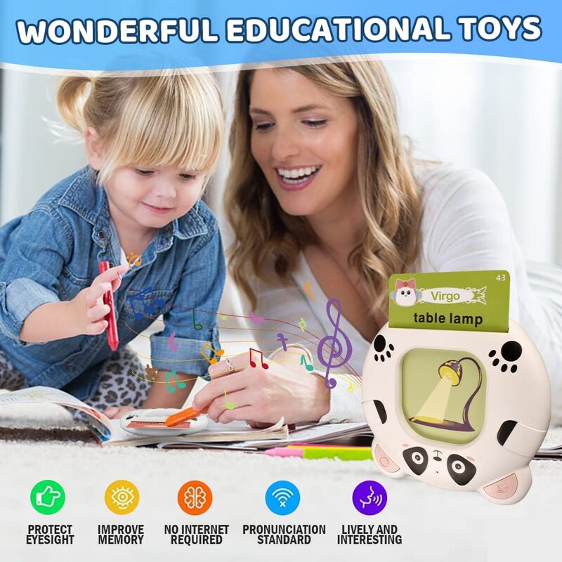 Flash Cards Learning Toys, Talking Flash Cards Toys for Preschool Kids, Toddlers Learning Toy Machine,  Interactive Toys