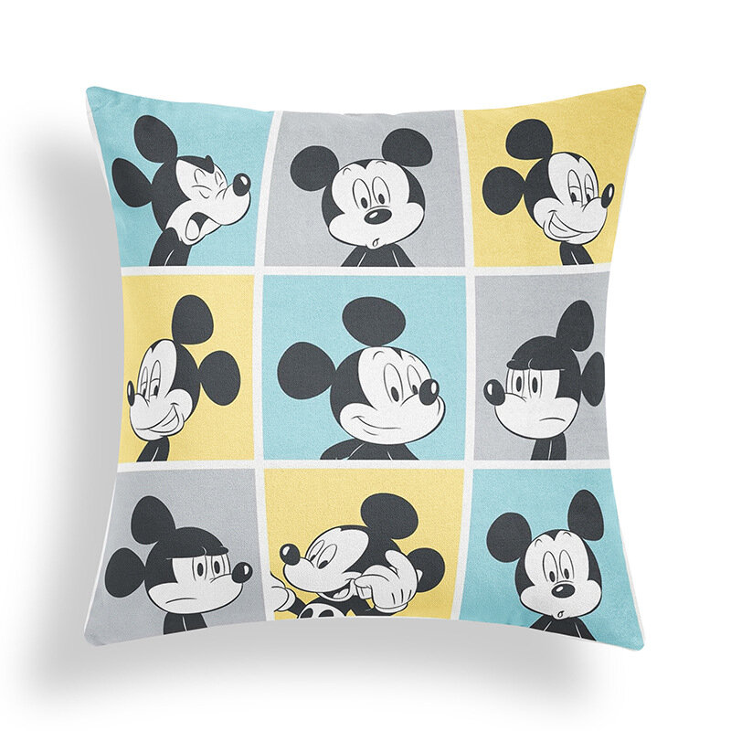 Funda de almohada de dibujos animados de Disney, funda de cojín con estampado de Mickey Mouse y Minnie, decoración textil para el hogar, sofá y siesta, 2022