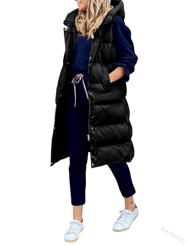 ฤดูใบไม้ร่วง/ฤดูหนาว Outerwear & Coats Coats Hooded Waistcoat ผู้หญิง