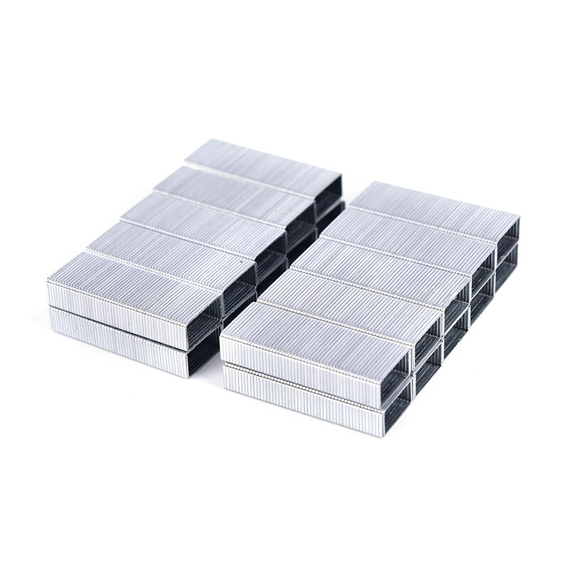 1 paczka/1000 sztuk 12 #:12*5mm kreatywny srebrny ze stali nierdzewnej zszywki biurowe materiały wiążące Dropshipping zużywanie dostaw