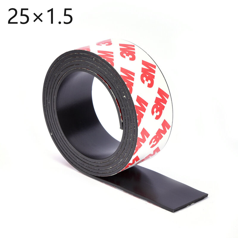 Tira magnética de goma suave autoadhesiva, cinta magnética de 1 a 10 metros, 6x1, 10x1,5, 12x2, 15x2, 20x1,5mm, ancho de 10mm, 15mm y 30mm