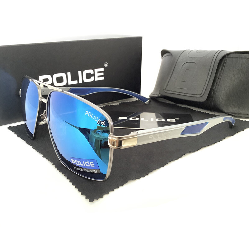 Polícia design da marca clássico polarizado óculos de sol das mulheres dos homens condução quadro quadrado moda óculos de sol masculino óculos de sol