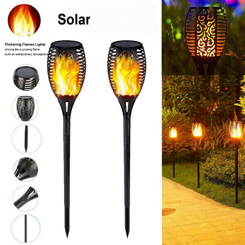 8pcs Outdoor Solar Torch Lights 96LEDs Waterproof Auto On/off Lights with Flickering Flame solar solar solar