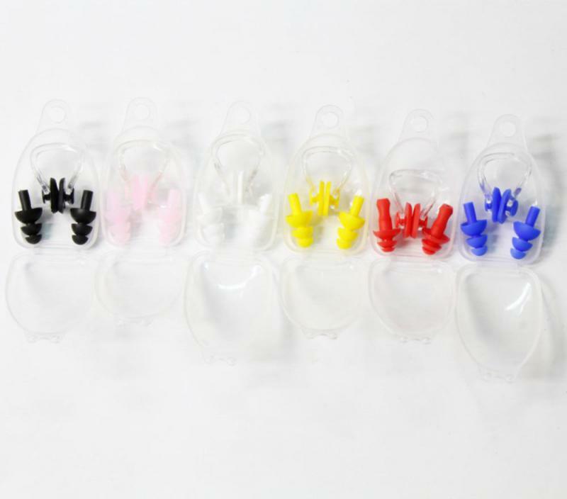 Swimming Earplugs Waterproof Nose Clip Prevent Water Noise Reduction Protection Ear Plug Soft Silicone Swim Dive Supplies