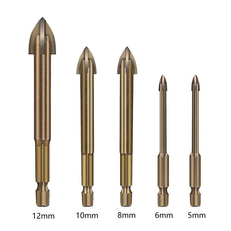 5 sztuk wydajne uniwersalne narzędzie do wiercenia wielofunkcyjny krzyż wiertła ze stopu 5mm / 6mm / 8mm / 10mm / 12mm elektronarzędzia