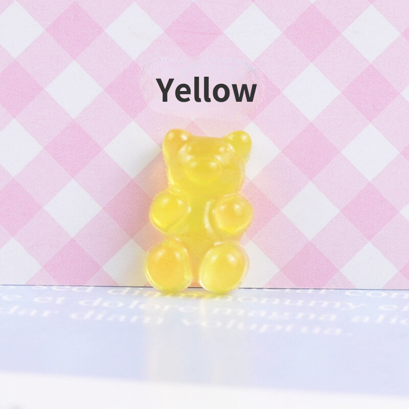 10 sztuk Gummy niedźwiedź mieszkanie powrót żywica DIY Craft materiał na biżuteria dekoracyjna akcesoria do rękodzieła wisiorek paznokci kolczyk akcesoria 3D