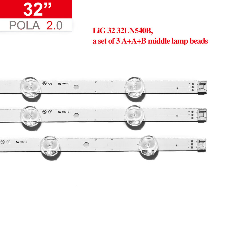 Tira de luces LED de iluminación trasera, accesorio para televisor de 32 HC320DXN-VSFP4-21XX, 590mm, UOT POLA 2,0, POLA 2,0, 32LN510032LN545B, 32LN5180, 32LN550B, 32LN536, novedad