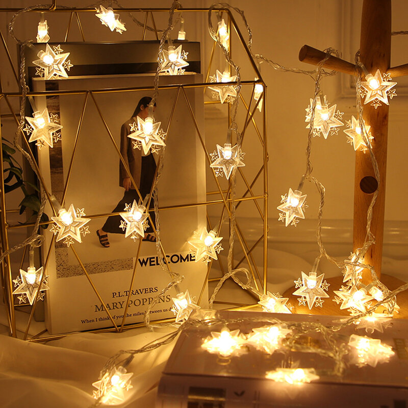 زفاف المنزل الديكور الداخلي 20 LED ستار جارلاند أسلاك إضاءة للأماكن الخارجية بطارية تعمل بالطاقة الخيال رومانسية الجنية مصباح
