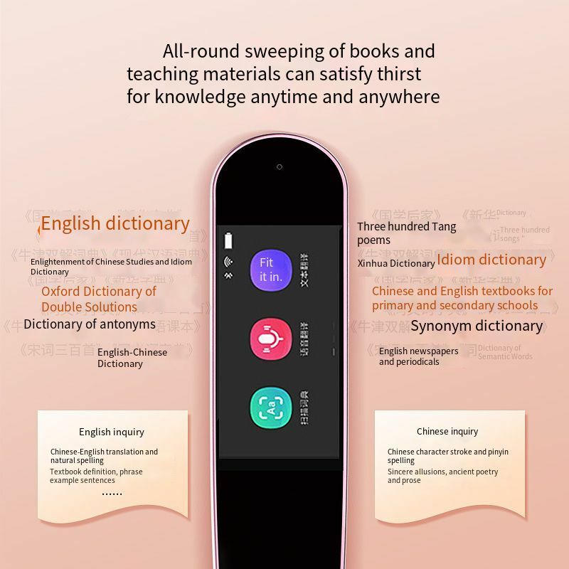 Baru dengan Layar Sentuh Mendukung WiFi Cina/Inggris Portabel Pindai Pena Terjemahan Pembaca Ujian Perangkat Penerjemah Bahasa Suara
