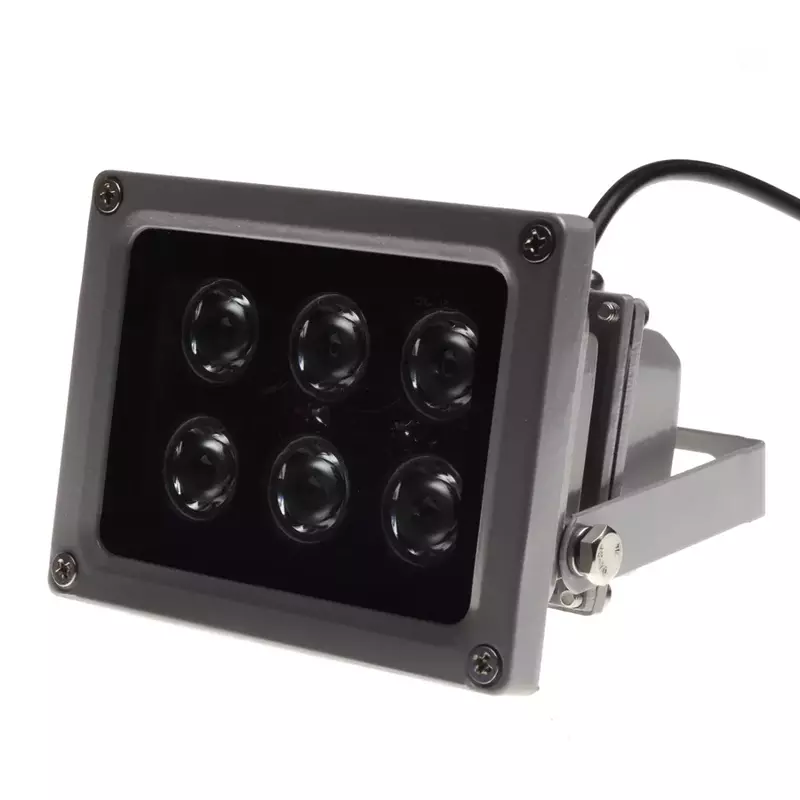 Azishun-LED赤外線放射器CCcTV,IP65防水,屋外用,暗視機能付き,cctvカメラ用,6個。