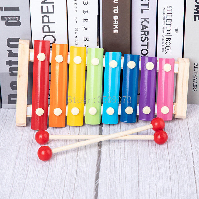 Vendita calda colorato bambino blocchi di legno giocattoli musica sonagli per bambini giocattoli cognizione grafica giocattoli educativi precoci per bambino 0-12 mesi