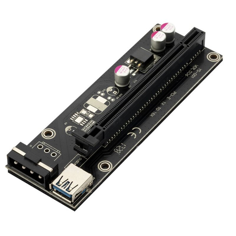 Chipal Pcie Card Extender Pcie Card Extender VER006/C Pci-e 1x To 16x Riser Sata Usb 3.0 Power For Graphics