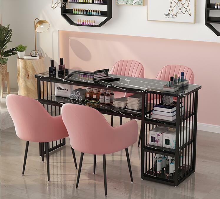 2022 novo quente mesa de manicure econômica de estilo nórdico, simples y doble, conjunto de mesa e sillas