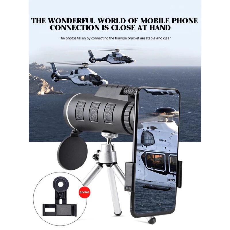 40X Zoom militare HD portatile potente binocolo telescopio professionale remoto caccia monoculare a bassa visione notturna