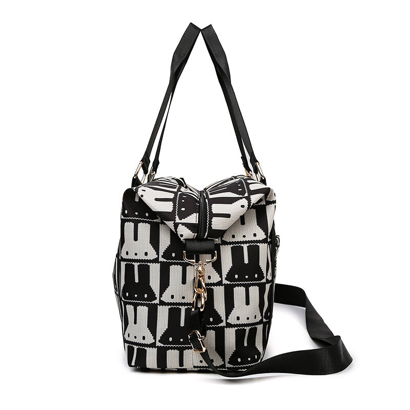 Вместительная холщовая дорожная сумка YILIAN для женщин, новинка 2023, модная ручная сумка через плечо, популярная сумка-тоут с кроликом в этом г...