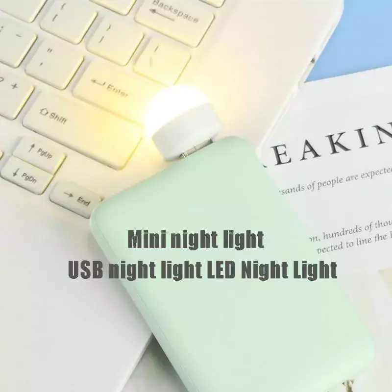 Портативный светодиодный мини-ночсветильник с USB-разъемом, лампа для компьютера, мобильного телефона, с зарядкой, маленькая лампа для чтени...