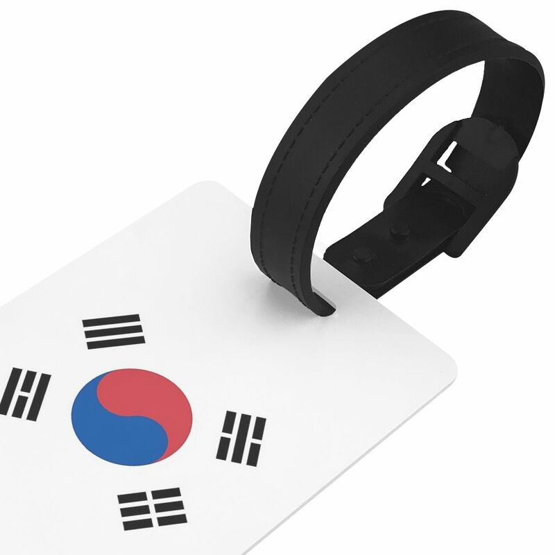 Bandeira Coreia do Sul Etiquetas Bagagem Moda Bagagem Acessórios de Viagem Tag Etiqueta Portátil Titular ID Nome Endereço Etiqueta Embarque