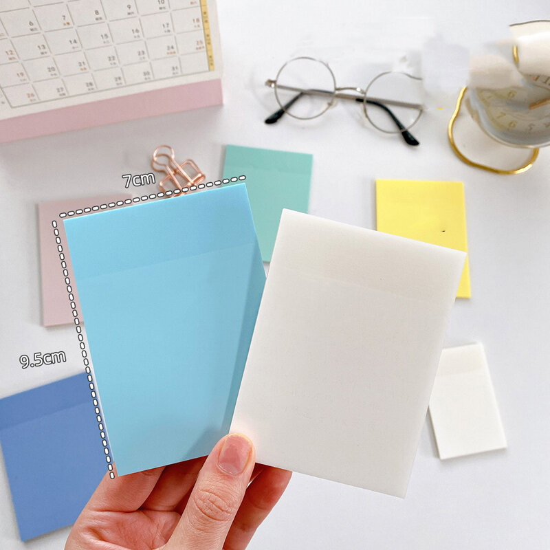 色とりどりの透明な粘着性のメモ帳は、文房具を投稿します防水自己粘着メモメモメモ帳学校事務用品