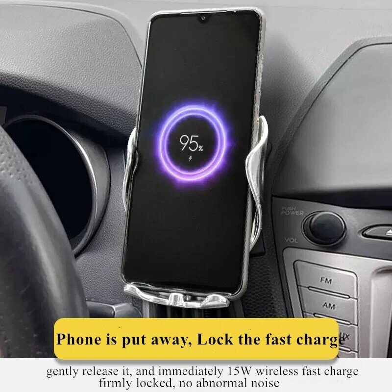 Suporte do telefone do carro sem fio, suporte de navegação, suporte de GPS 360, 15W, apto para 2010-2015 Hyundai IX35