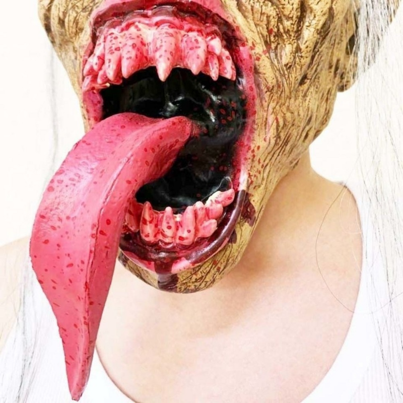 Máscaras de Horror de sangre para hombres y mujeres, disfraz de Halloween con máscara de miedo encantada de vampiro, Cosplay de látex