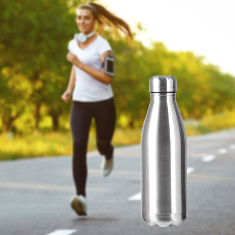 500/750/1000ml Portable Outdoor Water Bottle Food Grade Stainless Steel Single Wall Leakproof Vacuum Cup Hot Cold Water Bottle