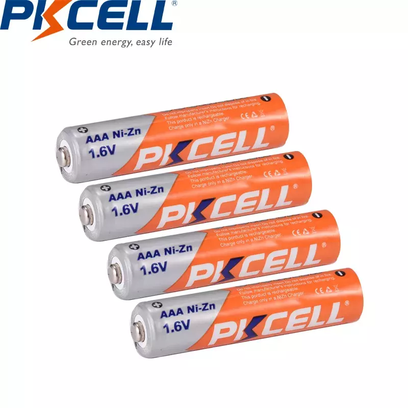 12Pcs PKCELL AAA 1.6V 900mWh Ni-Zn AAA Rechargeable Battery Batteries 3a nizn aaa batteries For Microphone, Wireless Keyboard