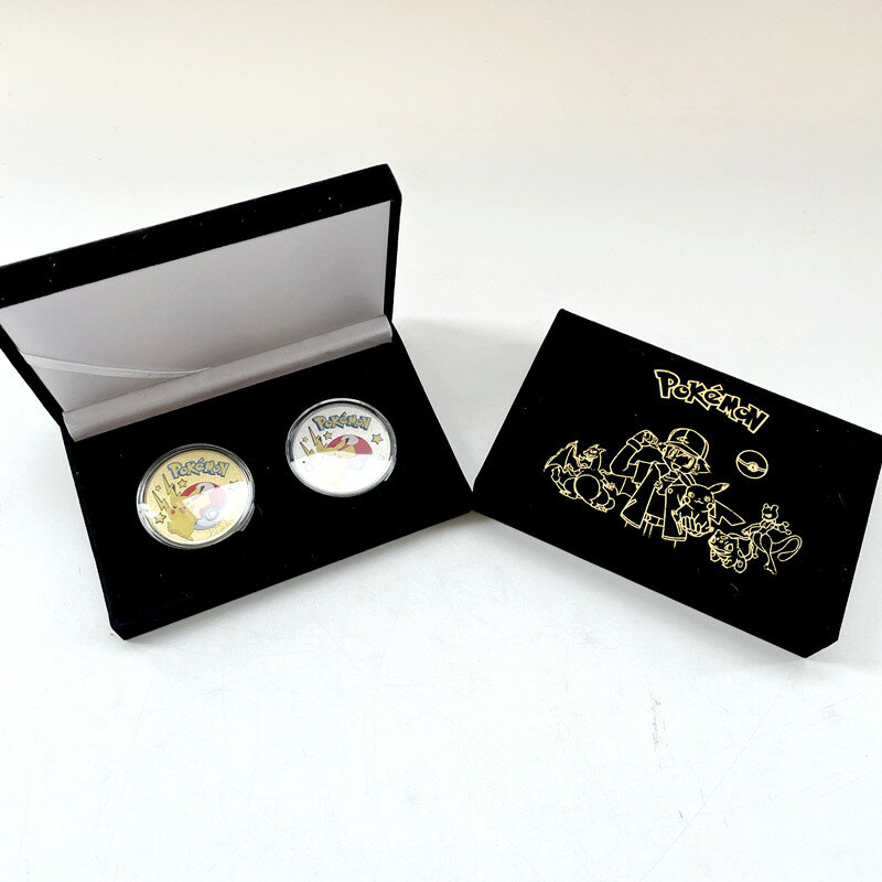 Moneda Conmemorativa Kawaii de Pokémon, Patrones de Pikachu, Chapados en Oro, Colección de 46 Patrones, Regalos Perfectos de Anime, Novedad