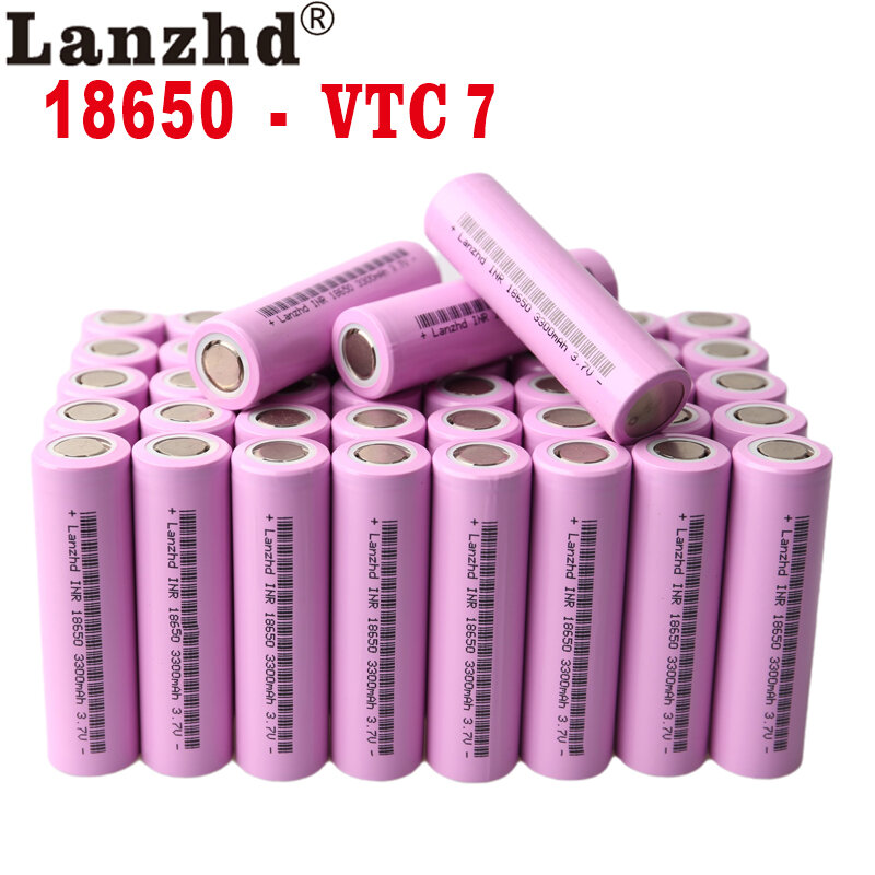 (8-80Pcs) 18650 Baterai Isi Ulang 3.7V 30A Lithium Li Ion 18650VTC7 Real Capacity 3300MAh 18650 Baterai untuk Senter