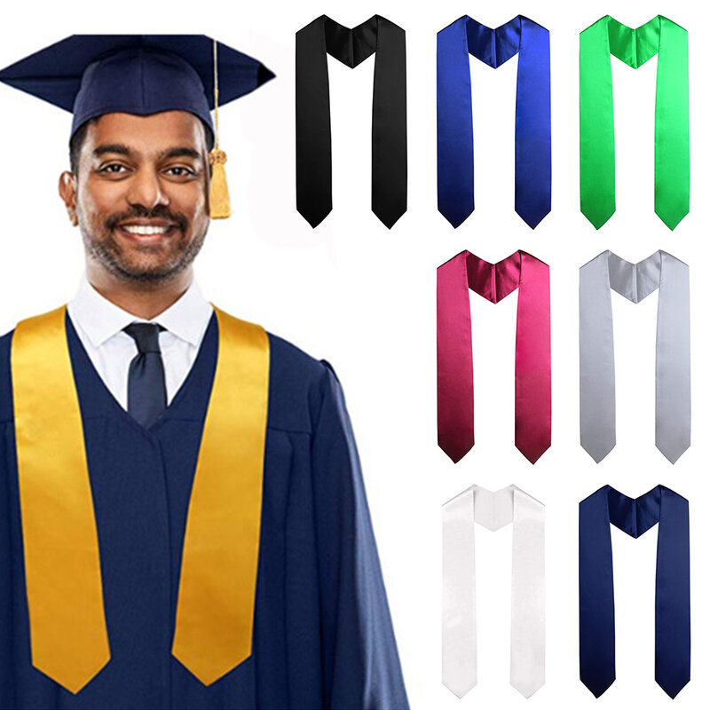 Faja lisa de 60 pulgadas de largo para adultos, uniforme de graduación para celebración de reuniones educativas, accesorios de decoración de Graduación