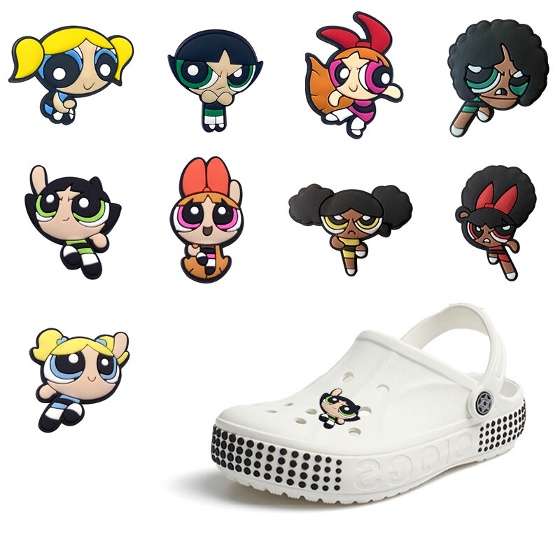 1 pz Cartoon Animation Gallant Girl PVC Shoe Charms accessori decorazione scarpa fai da te per Croc Jibz Kids Favor Kawaii Cute X-mas