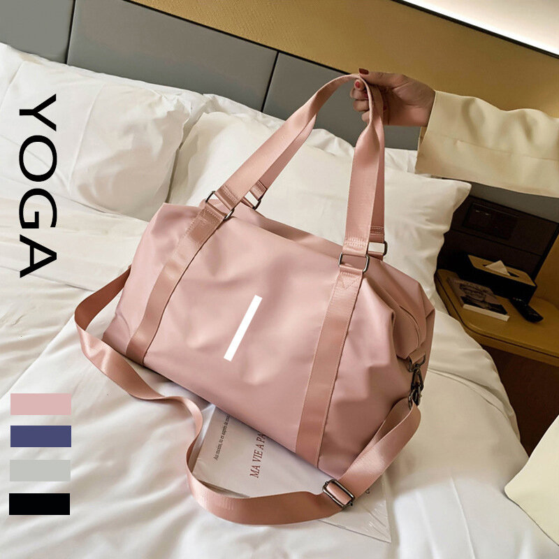 로고가 있는 캐주얼 피트니스 핸드백, 건식 습식 분리, 대용량 스포츠 가방, 6 색 방수, 다기능 여행 가방