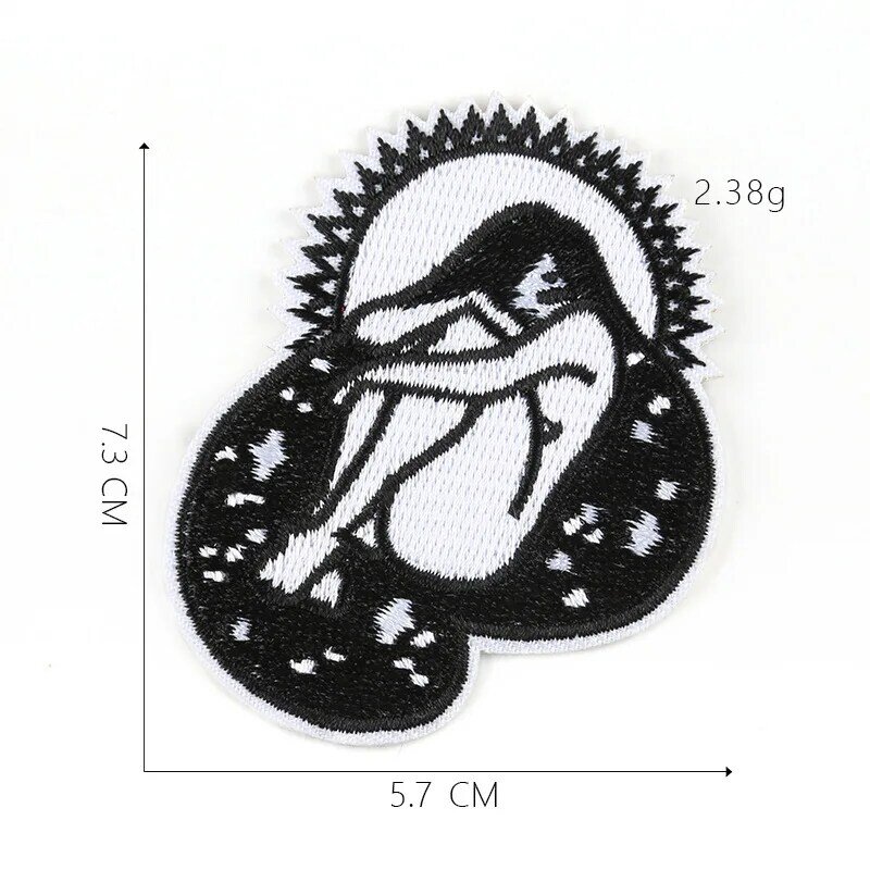 Parche de hierro para planchar, adhesivo bordado con apliques de estilo Punk para decoración de ropa, moda urbana, color blanco y negro, 6 piezas