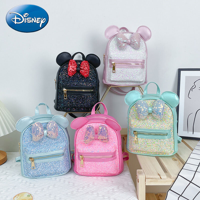 Disney 2023 novos desenhos animados minnie mochila das crianças tendência da moda meninas kawaii mochila grande capacidade estudante ocasional saco de escola