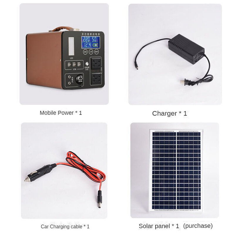 Groupe électrogène solaire Portable LiFePO4, 200000mAH, 680W, 220V, batterie à onde sinusoïdale Pure, pour réfrigérateur et ordinateurs portables